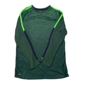 Champion duo dry base layer green long sleeve athletic shirt size XL